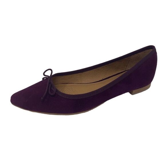 Corso Como 7 Eggplant Purple Suede Recital Ballet Flats Suede Pointed Toe - Picture 1 of 11